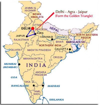 india golden triangle map-large